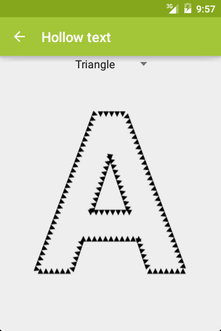 Hollow text with triangles