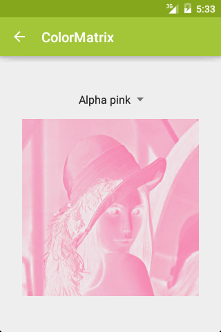 ColorMatrix: Alpha pink